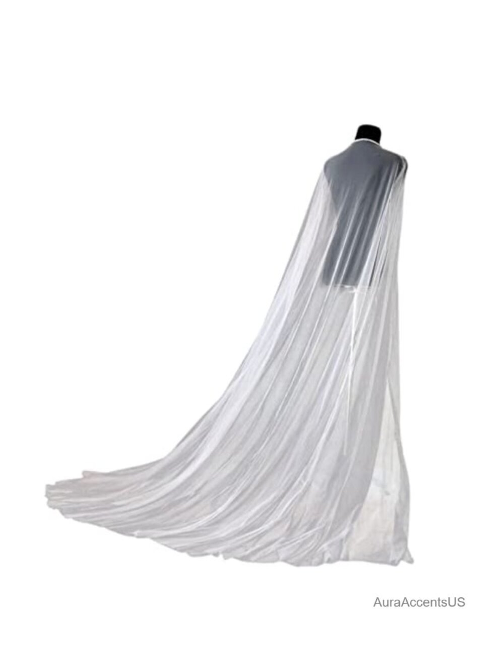 Bridal Shoulder Cape Veil Cathedral Tulle Lace Applique Wedding Accessory